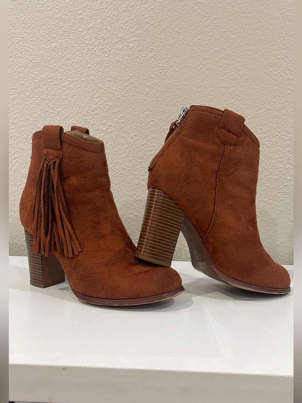 “Truffle Collection” Brown Suede Ankle Boots- Size 6.5